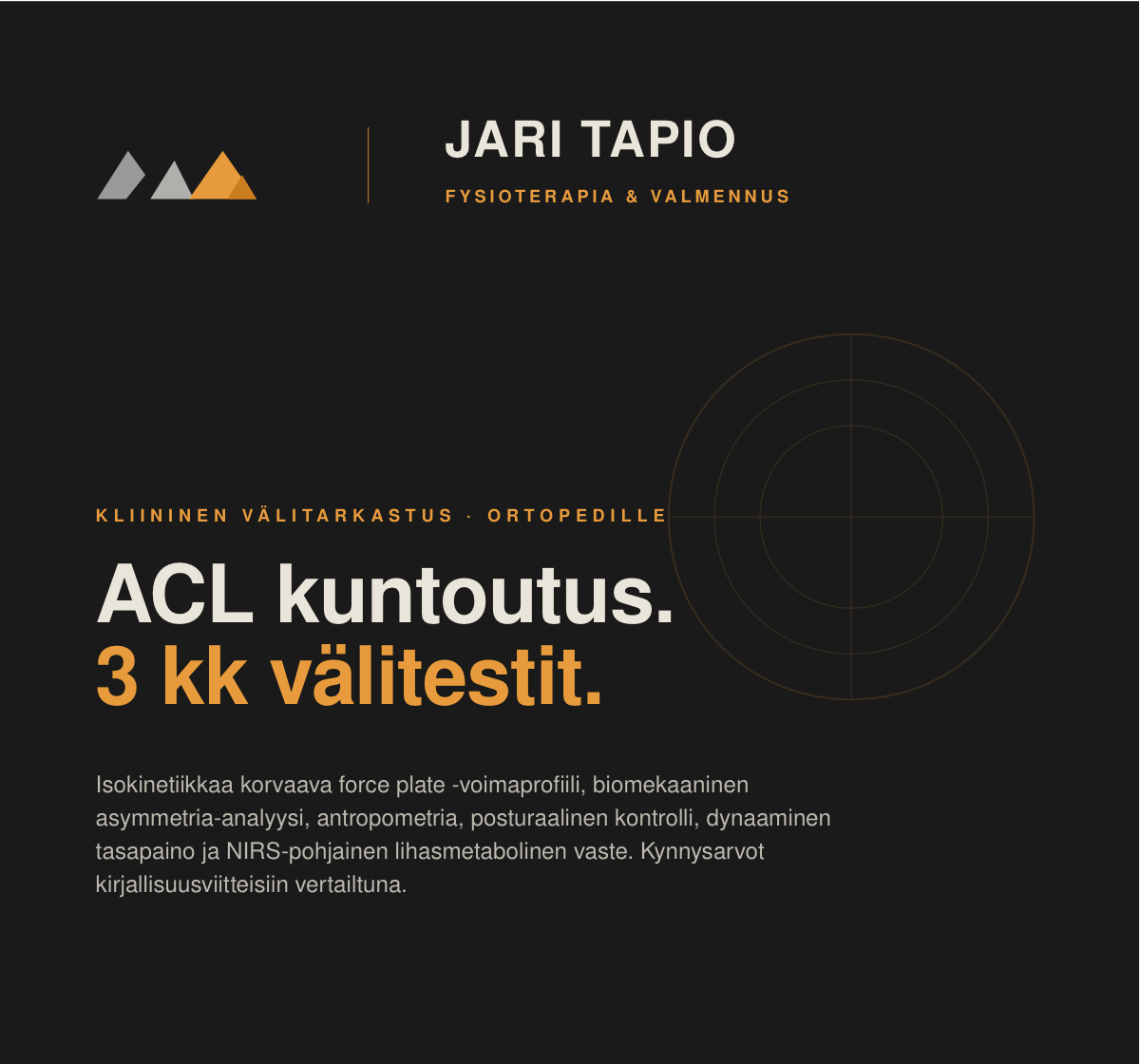 Esimerkki kliinisestä raportista ortopedille